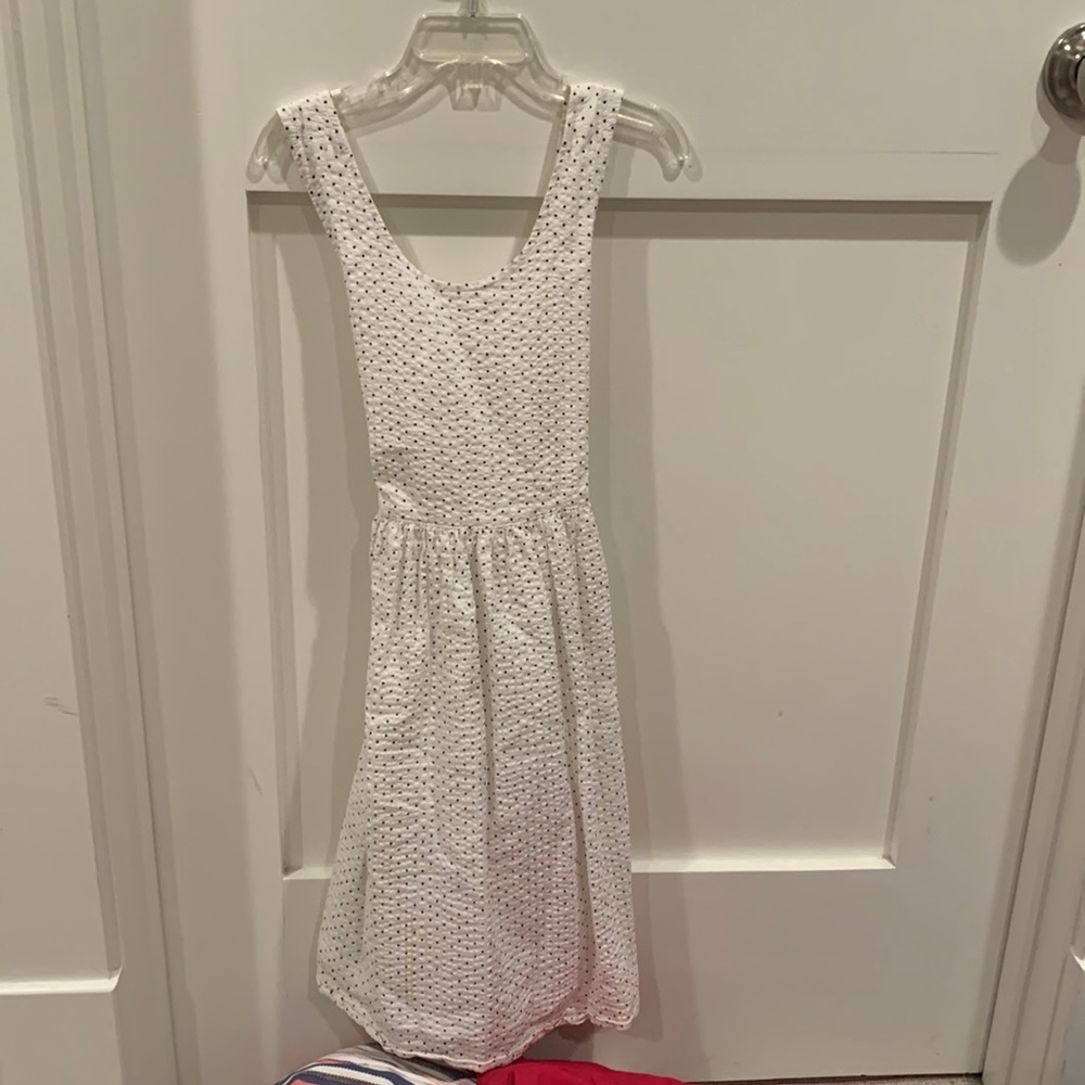 Crewcuts white polka dot dress ages 6-7